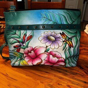 Anuschka Handpainted Leather Cross-body Shoulder Bag
